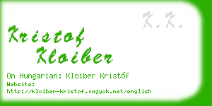 kristof kloiber business card